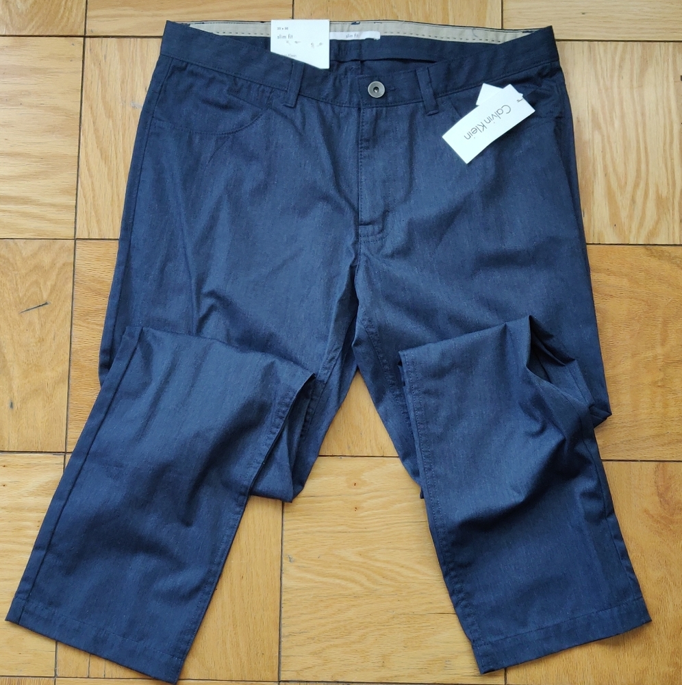 Calvin Klein Slim Fit Blue Dress Pants
